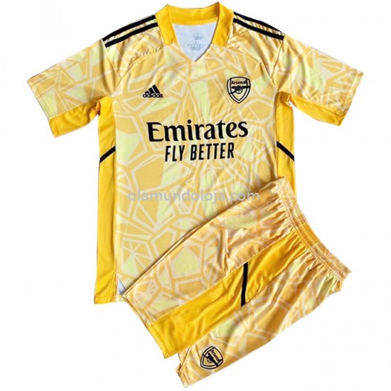 Camisola Arsenal Guarda-redes Criança Equipamento Primeiro 2022-2023 Manga Corta